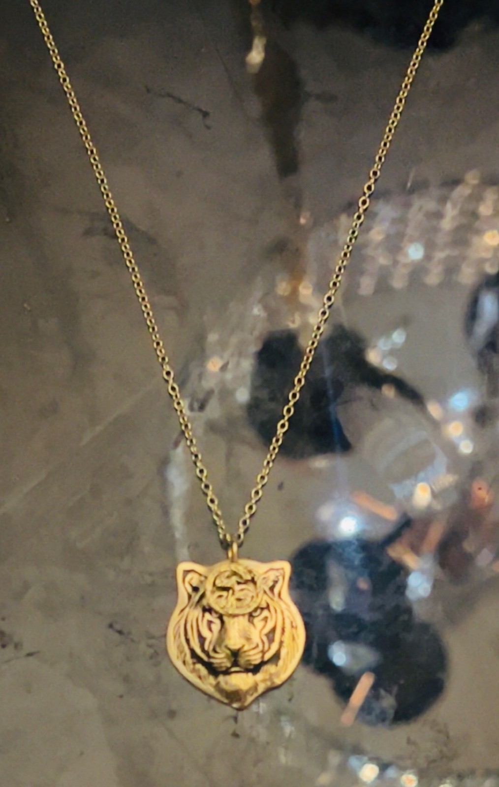 Stunning Repurposed Gucci GG Angry Tiger Necklace thumbnail 3