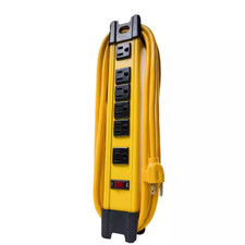 6-Outlet Metal Power Strip 10 Ft. Cord