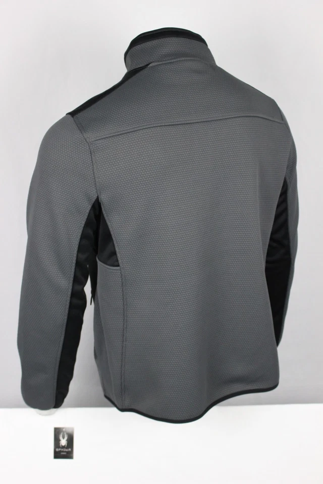 Chaqueta polar Spyder para hombre cremallera completa tela seca tela térmica polar gris QMSP149 Foto 2 de 3