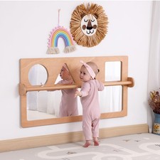 Baby Early Learning Shatter-Resistant Safety Mirrors w/Pull Up Bar, Infants E...