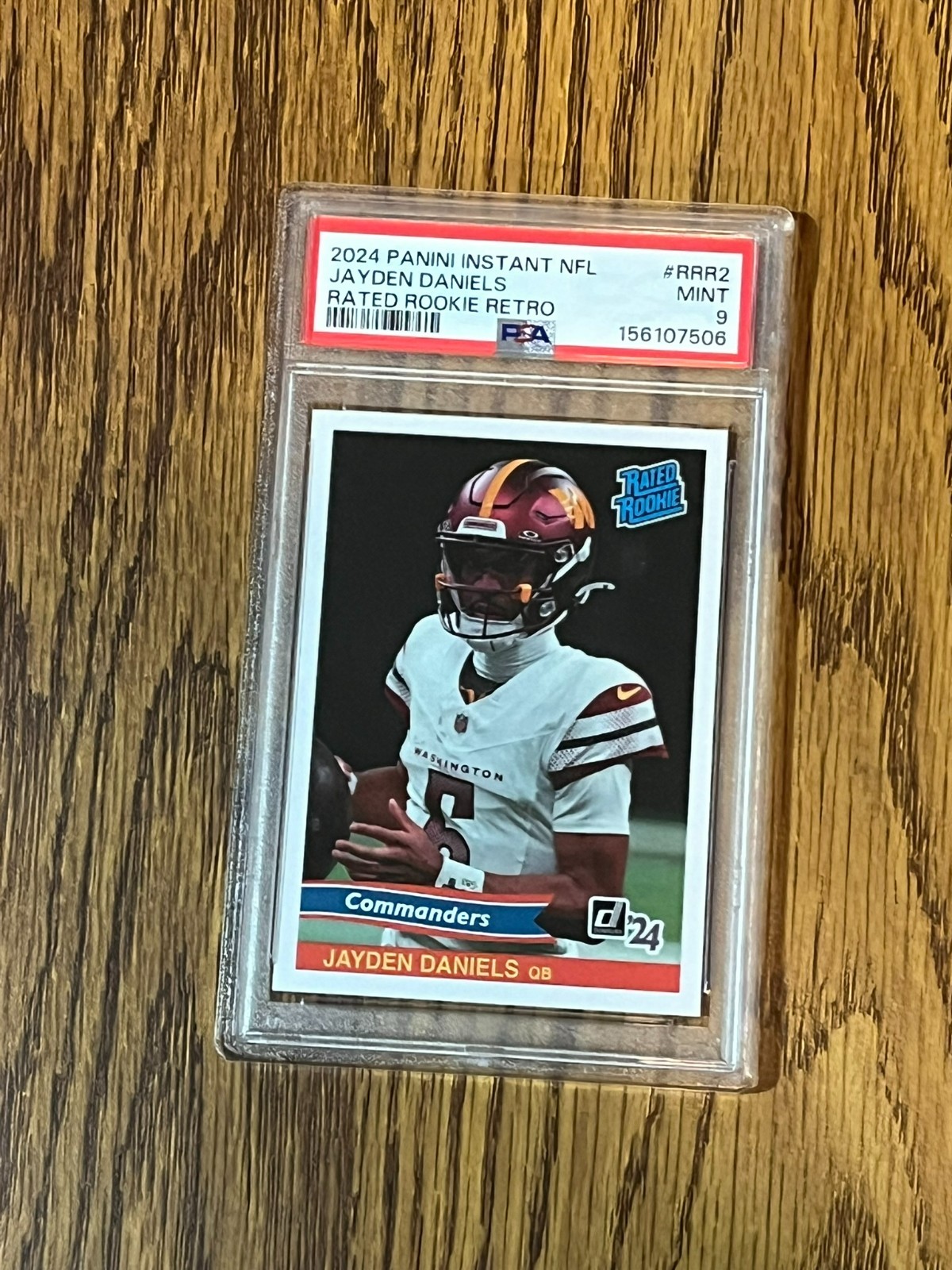 2024 PANINI INSTANT NFL RATED ROOKIE RETRO #RRR2 JAYDEN DANIELS RC PSA 9