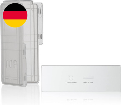 Bresser Mikroskop Objektträger Mikrometerskala 1/10 & 1/100 Mm Zum Kalibrieren U