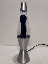 1997 Lava Lite Model 8613 Silver Streak Series Lava Lamp - Blue / Clear
