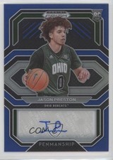 2021-22 Prizm Draft Picks College Penmanship Blue /149 Jason Preston Auto 5l1