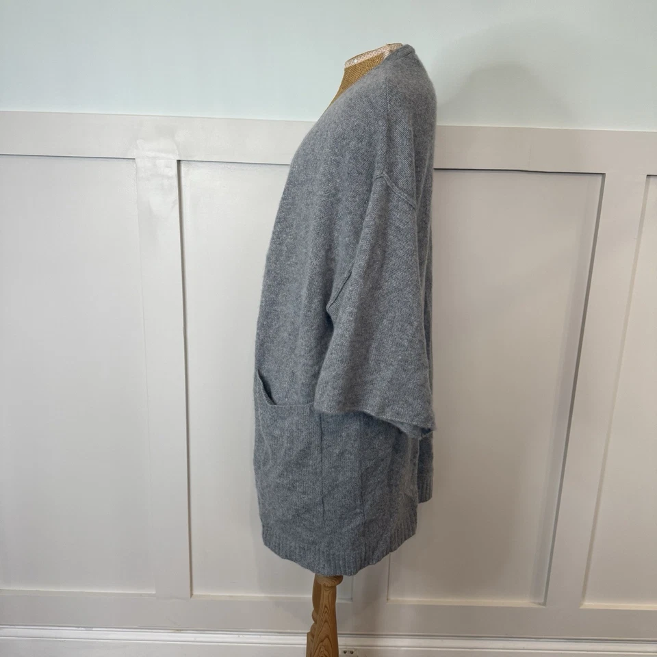 Halogen 100% Cashmere Long Open Front Cardigan Women’s One Size Gray 1/2 Sleeve - Image 3 of 4