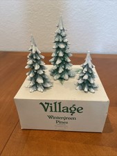 Department 56 Christmas Village Accessories Wintergreen Pines Set of 3 #52660