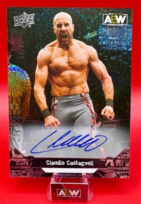 2023 Upper Deck AEW Claudio Castagnoli CMLL Champ Pyro Auto Card 22/25 Autograph