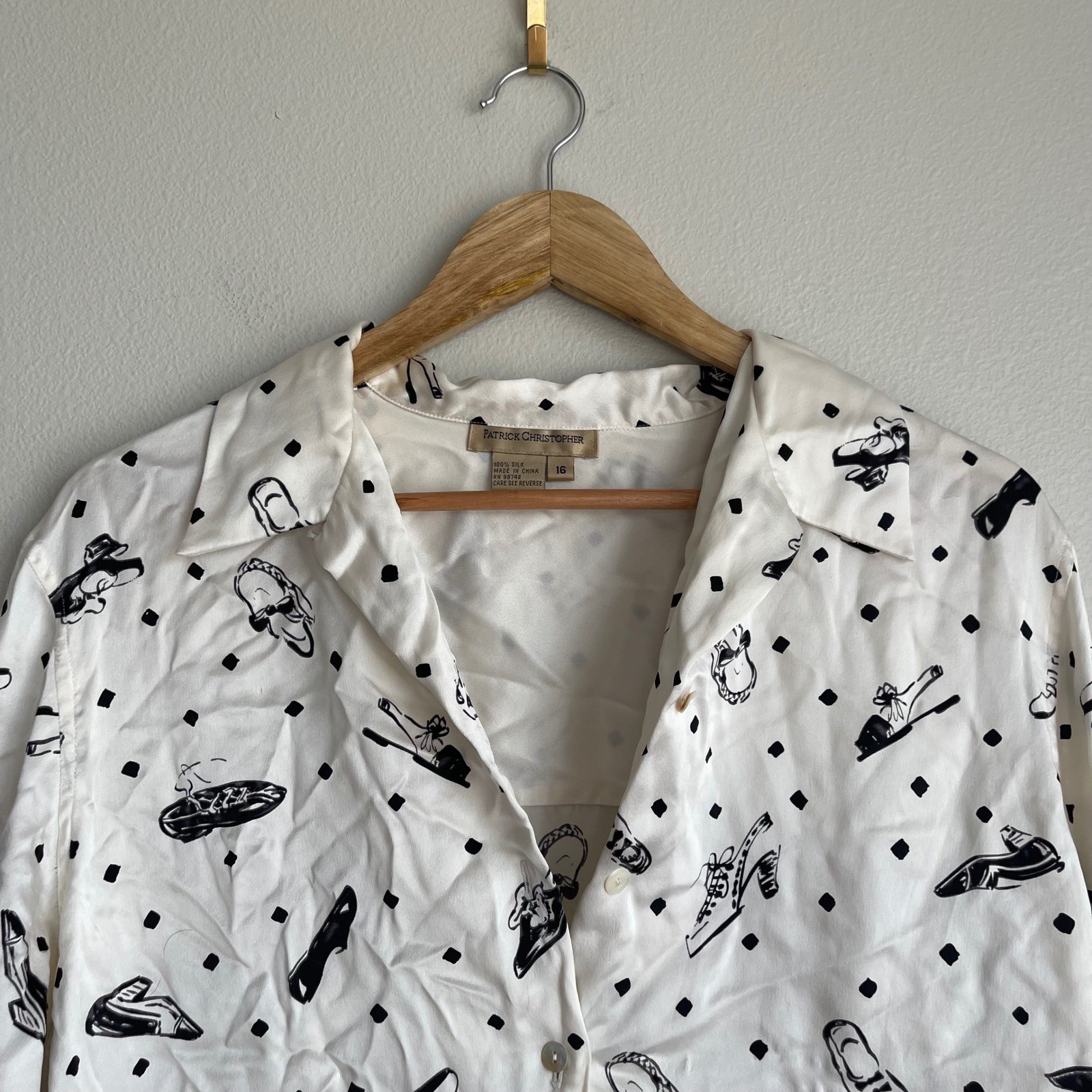 Patrick Christopher 100% Silk Button Front Shoe P… - image 4