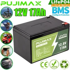 17Ah 12V Rechargeable LiFePO4 Lithium Battery Built-in BMS 4000+ Deep Cycles