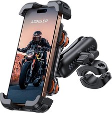 Aomiker Motorcycle Phone Holder Mount - Metal Extension Arm  Dual Vibration Da