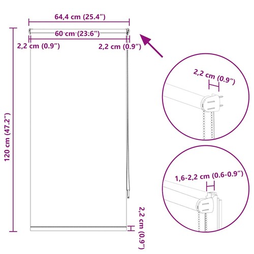 Roller Blind Window Shade with Pull Cord Roll up Blackout Blind Black vidaXL - 第 3/12 張圖片