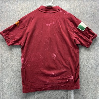 Robe Di Kappa Roma Polo Shirt Mens XL Maroon Italy Flag Soccer