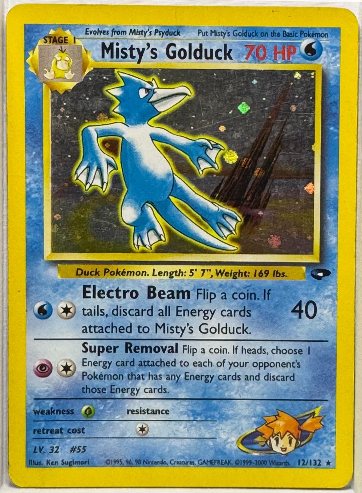 2000 Pokemon Gym Challenge Misty's Golduck Holo #12/132 LP