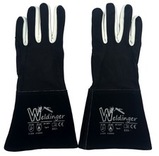WELDINGER WIG premium Schwei&szlig;erhandschuhe Gr&ouml;&szlig;e 7-12 weiches Nappaleder schwarz