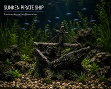 Pirate Ship Aquarium Decor Resin Shipwreck Cave Ornament Fish Tank Aquascape