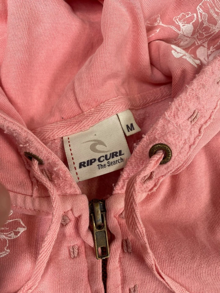 Sudadera con Capucha Rip Curl De Colección Para Mujer Talla Mediana Rosa Cremallera Completa Y2K Ropa de Surf NUEVA Foto 4 de 4
