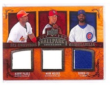2008 Upper Deck Ballpark Collection Six Swatches Fielder, Pujols, Mulder...