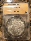 1878 S Morgan Silver Dollar ANACS - AU 55