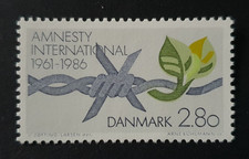 1986 DENMARK DANMARK AMNESTY INTERNATIONAL VF MNH
