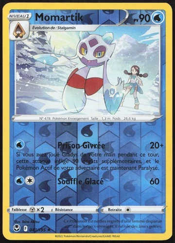 Pokemon Card Momartik 043/195 Reverse French Silver Storm