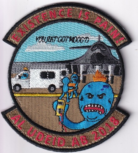B-1 Lancer Al Udeid Airbase 2018 Existence is Pain US Air Force USAF patch