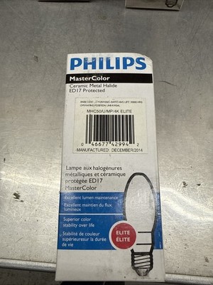 Philips 50w ED17P Clear 4000k Cool White MasterColor CDM Elite HID Light Bulb