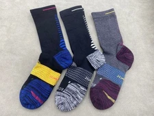 3 Pairs 3 Colors Bombas Men Multicolor All-Purpose Performance Size L Calf Sock