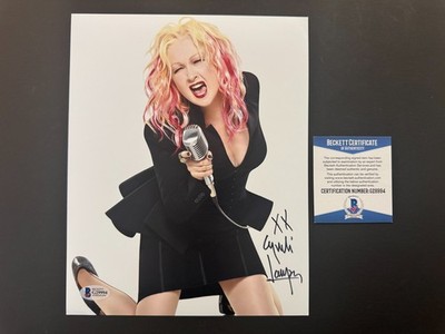 Cyndi Lauper Rare signed autographed classic RNR HOF 8x10 photo Beckett ...