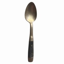 Vintage Thai Solid Brass Demitasse Spoon Wood...