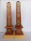 Masonic  2 wooden  columns