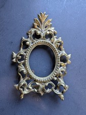 VIntage Ornate Bright Gold FIligree Cast Metal Tabletop Frame
