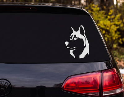 #ad Siberian Husky Head Profile Silhouette Vinyl Decal Sticker Car Window Laptop $4.99