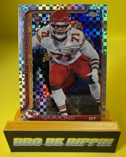 2025 Topps Chrome Josh Simmons Rookie X-Fractor Kansas City Chiefs #304