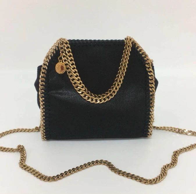 Bolso de Hombro Pequeño Stella McCartney Falabella Cadena Dorado Bolso de Mano Negro Outlet Foto 2 de 4
