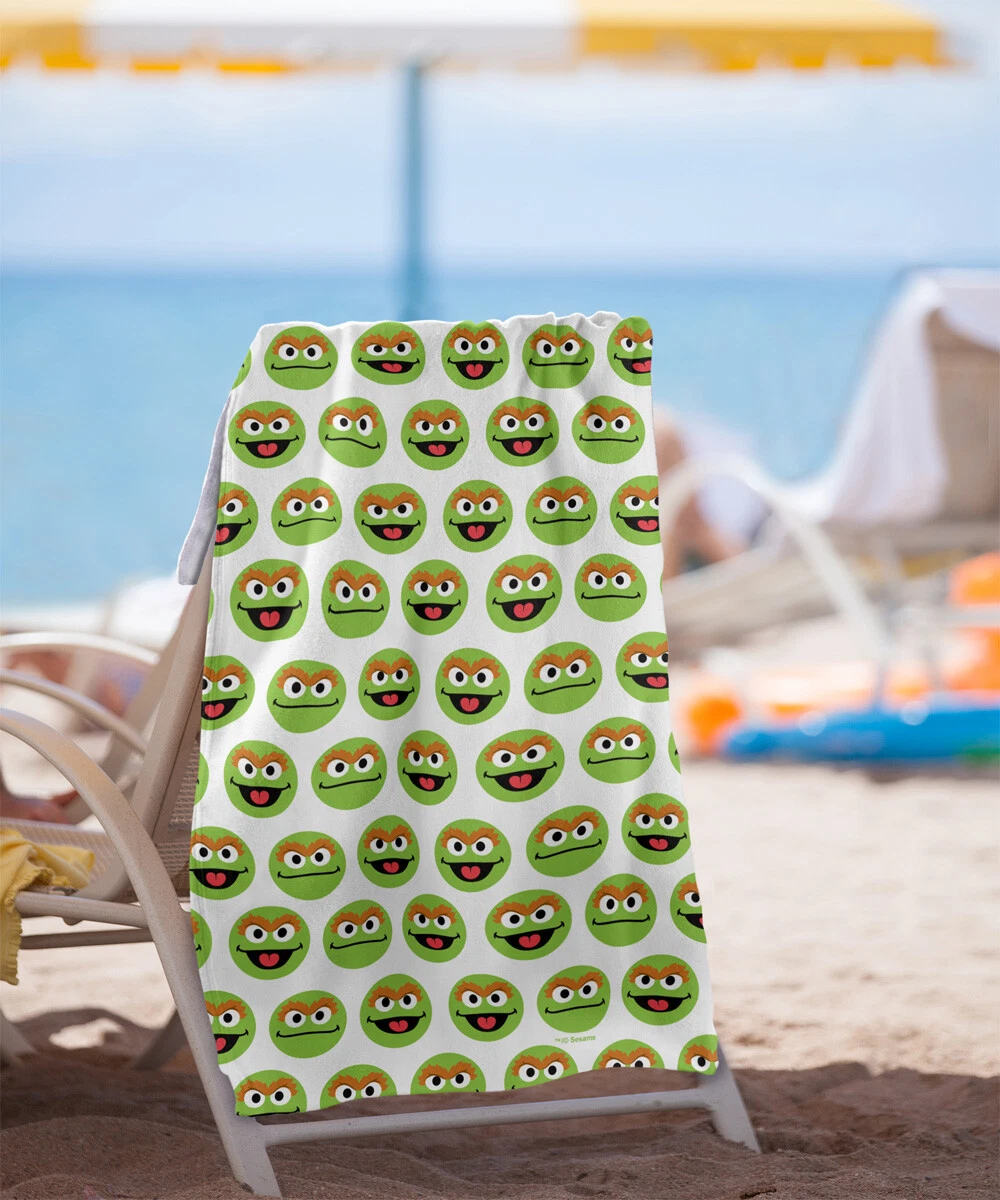 Sesame Street Simple Oscar Pattern Officially Licensed Beach Towel 30"x60"