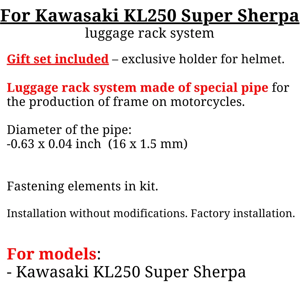 Sistema portaequipajes para Kawasaki Super Sherpa 250 KL250 Super Sherpa para Monokey Foto 3 de 4