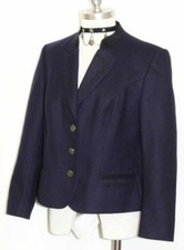 BOILED WOOL German JACKET Over Coat Women Dress Career Blazer BLUE B40" 10 M