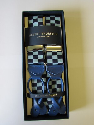 ALBERT THURSTON BLUES POLICE DESIGN LEATHER END BRACES