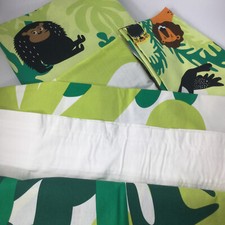 Ikea Bed Sheets Twin Duvet Cover Pillow Case 2 Window Panels Kids Jungle Animals