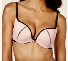 MAIDENFORM WONDERBRA Love the Lift Push Up PINK Black Bra NEW Womens Sz 34C