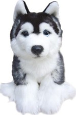 Faithful Friends  Siberian Husky Pup  Plush Soft Toy Dog Teddy.   Gift. 21.5cmH