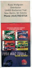 1998 MAC Tools Tool Chest  Calendar Racing theme Un-Used
