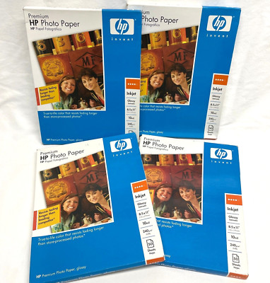 4 - HP Premium GLOSSY 8.5 x11 Ink Jet Photo Paper 50SHTs 10mil 240g NEW