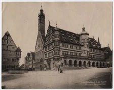 UNMOUNTED ALBUMEN TOWN HALL OF ROTHENBURG TAUBER, GERMANY.