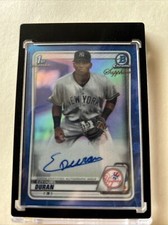 2020 Bowman Chrome Sapphire Ezequiel Duran Blue  1st Auto Yankees Rangers