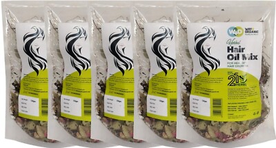 Herbal Hair Oil Mix of 21 Herbs for Thick Long Hair Growth 150 grams(5 Packs)