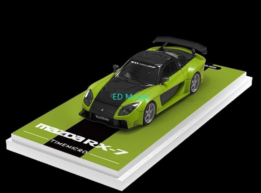 Modellino sportivo da corsa TM 1:64 rosso RX7 Veilside auto in metallo