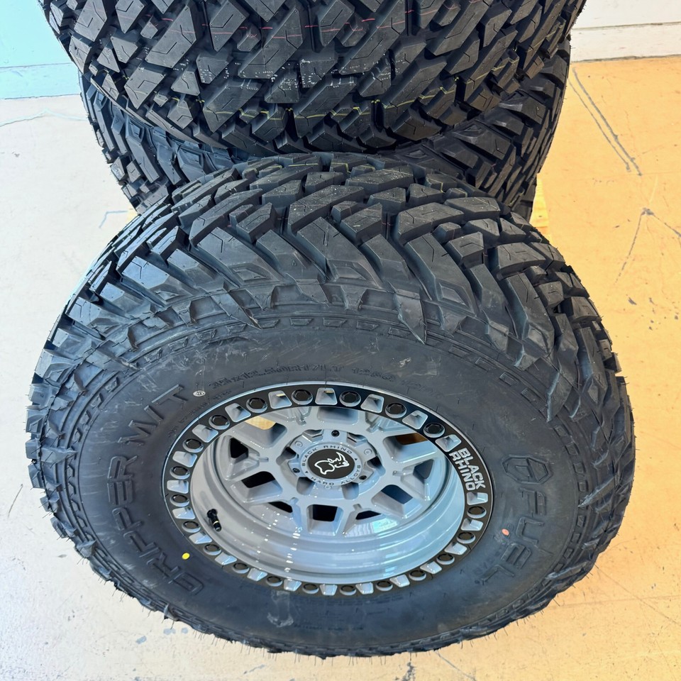 4) 17x9 Black Rhino Kelso Gray Wheels 35