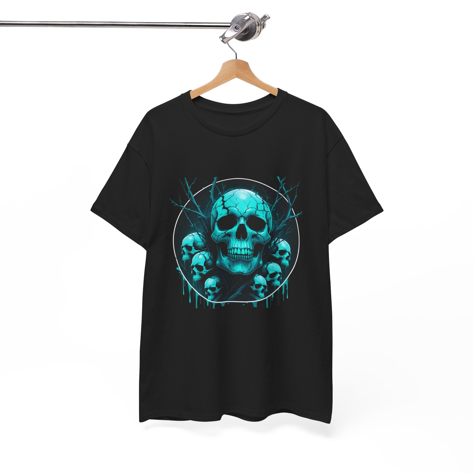Gothic Skull Biker T-Shirt for Men – Heavy Metal Rock Cotton Tee