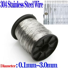 304 Stainless Steel Wire 0.1mm-3mm Single Soft/Hard Steel Wire Rustproof Durable